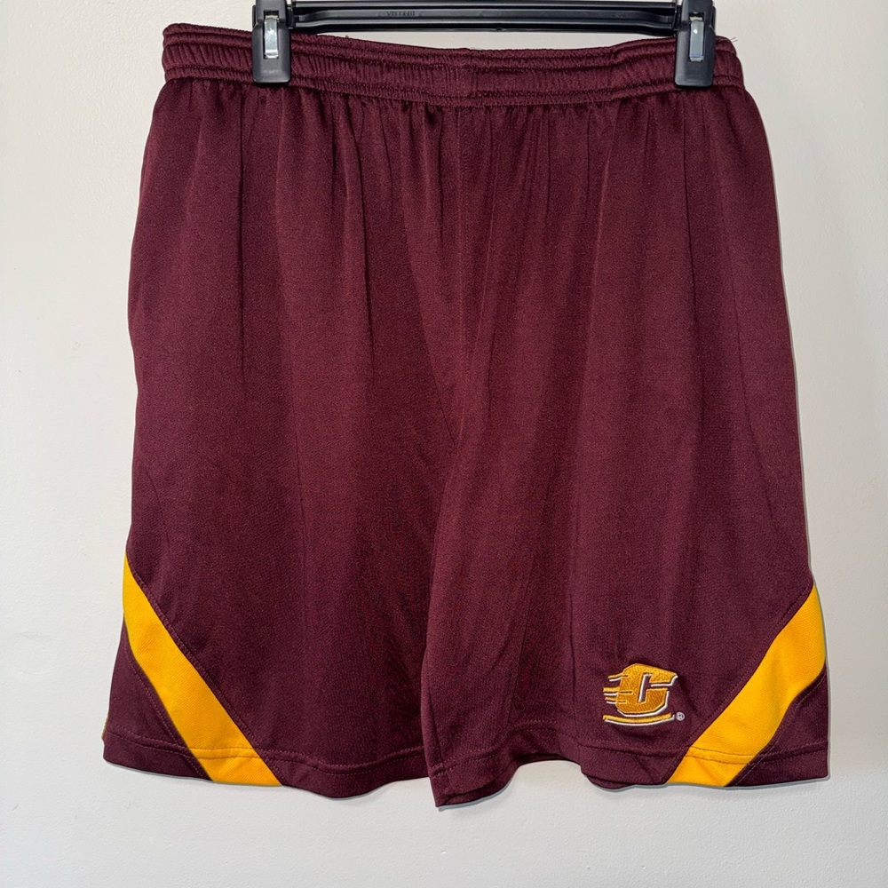 Central Michigan Chippewas CMU Athletic Shorts Men’s Large Maroon Gold NCAA